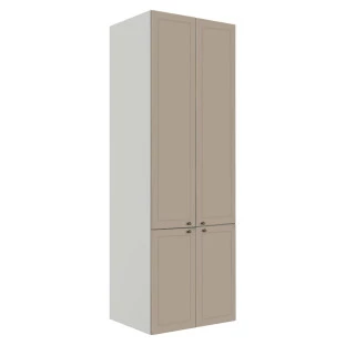 Módulo Paneleiro 208x70x56cm 4 Portas 100% MDF Cozinha Provence Robel Branco/Fendi Matte