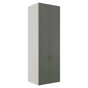 Módulo Paneleiro 208x70x56cm 4 Portas 100% MDF Cozinha Provence Robel Branco/Salvia Matte
