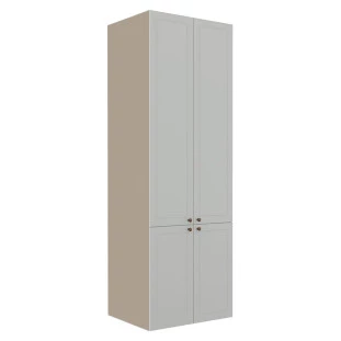 Módulo Paneleiro 208x70x56cm 4 Portas 100% MDF Cozinha Provence Robel Fendi/Branco Matte
