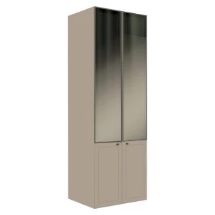 Módulo Paneleiro 208x70x56cm 4P Com Vidro Reflecta Cozinha Provence Robel Fendi/Fendi Matte