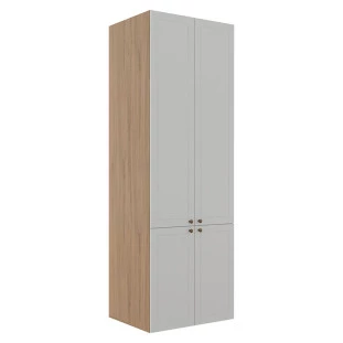 Módulo Paneleiro 208x70x56cm 4 Portas 100% MDF Cozinha Provence Robel Hanover/Branco Matte