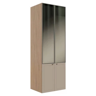 Módulo Paneleiro 208x70x56cm 4P Com Vidro Reflecta Cozinha Provence Robel Hanover/Fendi Matte