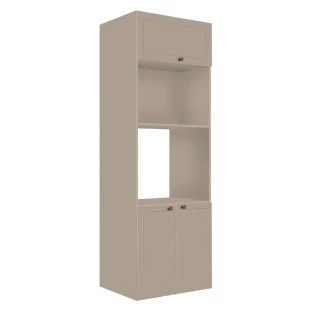Módulo Torre Quente 208x70x56cm Micro-Ondas Forno 100% MDF Cozinha Provence Robel Fendi/Fendi Matte