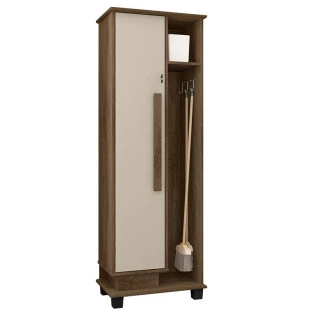 Multiuso Lavanderia com Porta Vassoura 1 Porta Berlim RV Móveis Freijo/Off White