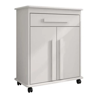 Buffet Balcão Pequeno Multiuso 75cm 2 Portas Chile RV Móveis Branco