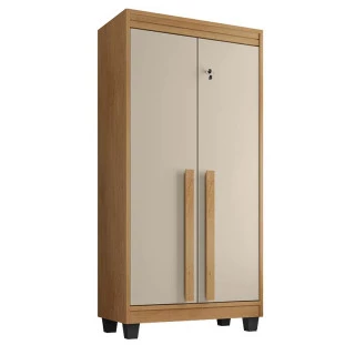 Organizador Multiuso 70cm Lavanderia Quarto Escritório 2 portas Paris RV Móveis Cinamomo/Off White