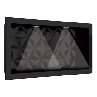 Nicho Para Banheiro Com LED 60x30 Mármore Sintético Cozimax Preto Textura