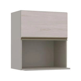 Módulo Armário Aéreo Nicho Micro-Ondas 68x60 100% MDF Cozinha Modulada Gold Robel Fendi/Aspen