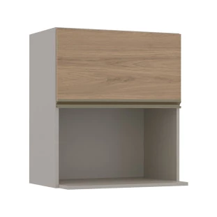 Módulo Armário Aéreo Nicho Micro-Ondas 68x60 100% MDF Cozinha Modulada Gold Robel Fendi/Hanover