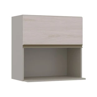 Módulo Armário Aéreo Nicho Micro-Omdas 68x70 100% MDF Cozinha Modulada Gold Robel Fendi/Aspen