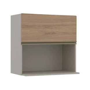 Módulo Armário Aéreo Nicho Micro-Omdas 68x70 100% MDF Cozinha Modulada Gold Robel Fendi/Hanover