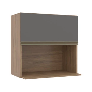 Módulo Armário Aéreo Nicho Micro-Omdas 68x70 100% MDF Cozinha Modulada Gold Robel Hanover/Cinza