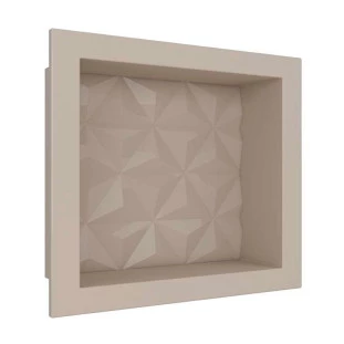 Nicho Para Banheiro 40x30x10 Mármore Sintético Cozimax Bege Textura