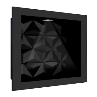 Nicho Para Banheiro 40x30 Com LED Mármore Sintético Cozimax Preto Textura
