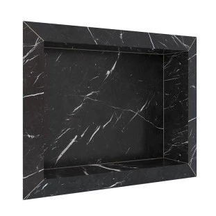 Nicho Para Banheiro 40x30X10 Porcelanato Polido Diamante Cozimax Preto