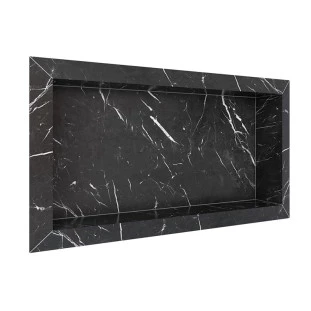 Nicho Para Banheiro 60x30x10 Porcelanato Polido Diamante Cozimax Preto