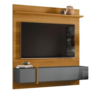 Painel Para TV 55 Polegadas 160cm Avila Lukaliam Freijo/Cinza Perolizado