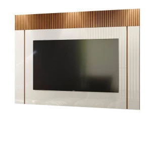 Painel Para TV 70 Polegadas Sagary 1.8 EAX Móveis Off White/Tauari Ripado