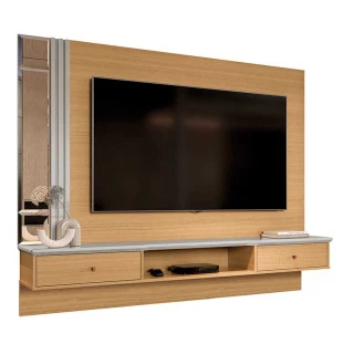 Painel Para TV 55 Polegadas 160cm Espelho Look EAX Móveis Freijo/Fendi