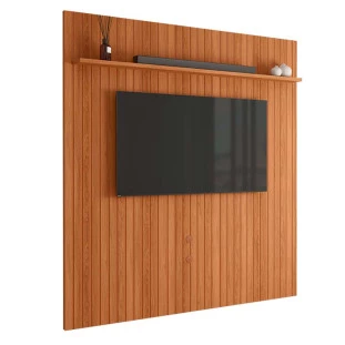 Painel Frisado 191x250cm Para TV 75 Polegadas Oslo Lukaliam Jequitiba