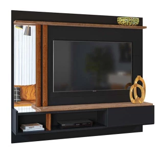 Painel Para TV Até 60 Pol Inovare 1.8 Lukaliam Preto/Canela