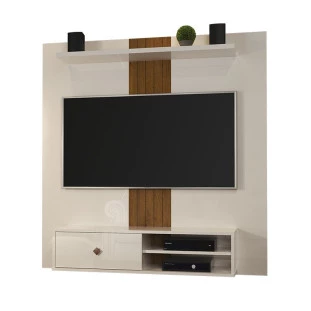 Painel Para TV 50 Polegadas 5024 JB Bechara Pérola/Caramelo