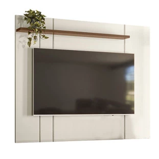 Painel Para TV 65 Polegadas 1.6 Zacat EAX Móveis Off White/Cedro