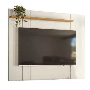 Painel Para TV 65 Polegadas 1.6 Zacat EAX Móveis Off White/Freijo