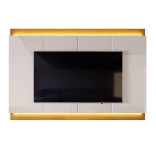 Painel Para TV 75 Polegadas Com LED 2.1 Zory EAX Móveis Off White/Tauari
