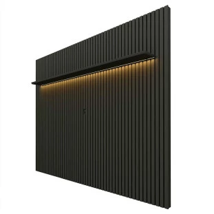 Painel Ripado 230x250 Com LED Para TV 85 Polegadas Nobre Gelius Grafite