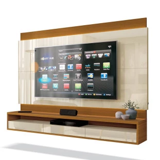 Painel Suspenso Para TV até 60 Pol Savoy 1.6 EDN Off White/Cedro Naturale