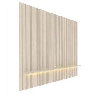 Painel Ripado 3D 100% MDF 180 x 250 Para TV 70 Polegadas Com LED Requinte Gelius Off White