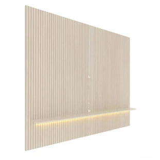 Painel Ripado 3D MDF 224cm x 250cm Para TV 75 Polegadas LED Requinte Gelius Off White