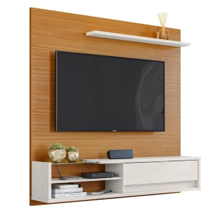 Painel Para TV 55 Polegadas 160cm Dali Lukaliam Tauari/Off White Perolizado