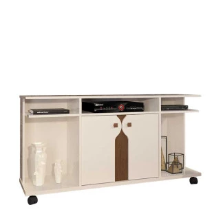 Rack Bancada Para TV 55 Polegadas 5091 JB Bechara Pérola/Camarelo