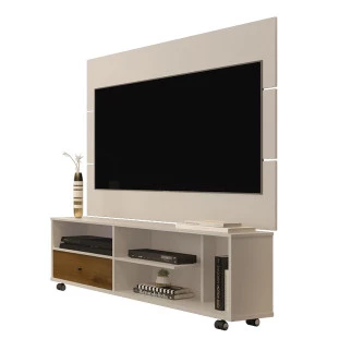 Rack 5808 Com Painel Para TV 5303 JB Bechara Pérola/Caramelo
