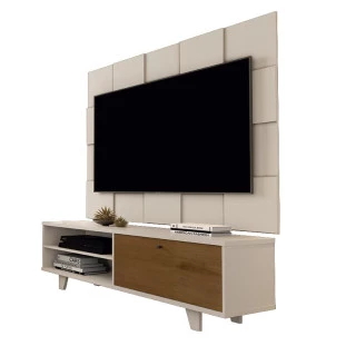 Rack 5959 Com Painel 5095 Para TV Até 55 JB Bechara Pérola/Caramelo