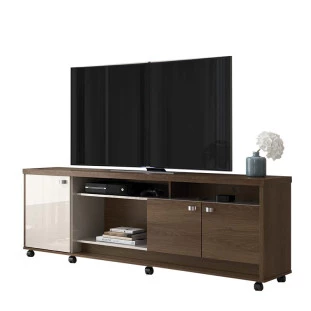 Rack Bancada Para TV 65 Polegadas Dallas 1.8 Lukaliam Imbuia/Off White Perolizado