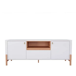 Rack Bancada Sala 183cm Para TV 75 Polegadas Gliss 1.83 Lukaliam Off White/Jequitiba