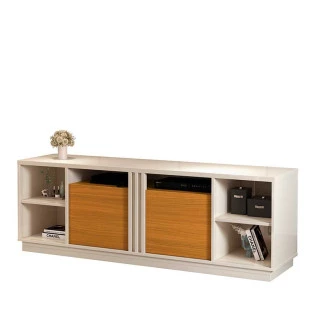Rack Sala Para TV 60 Polegadas 160cm Carrara EDN Off White/Cedro