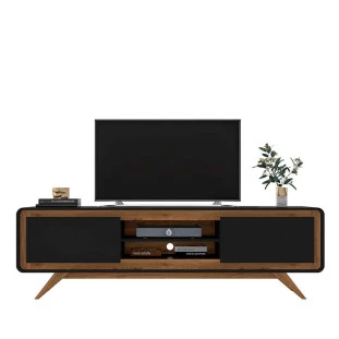 Rack Para Sala TV 65 Channel Fabrimoveis Preto/Nature