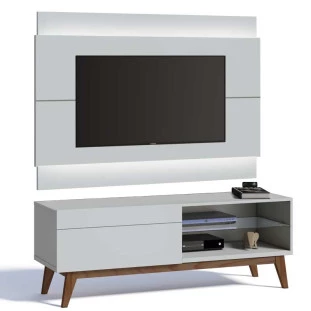 Rack com Painel Para TV Classic 1G 1.4 Com LED Imcal Branco