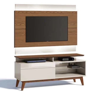 Rack com Painel Para TV Classic Mais 1G 1.4 Com LED Imcal Freijo/Off White