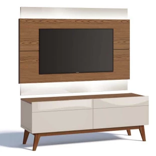 Rack com Painel Para TV Classic 2G 1.4 Com LED Imcal Freijo/Off White