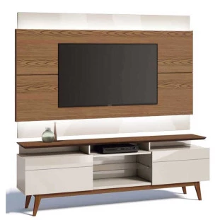 Rack com Painel Para TV Classic Mais 2G 1.8 Com LED Imcal Freijo/Off White