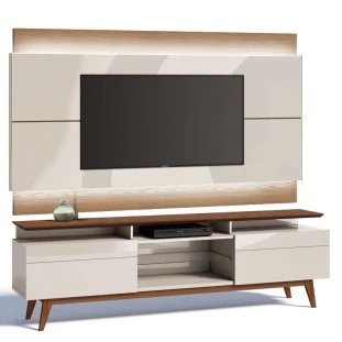 Rack com Painel Para TV Classic 2G Mais 2.2 Com LED Imcal Off White/Freijo