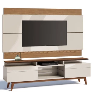 Rack com Painel Para TV Classic 2G Mais 2.2 Imcal Off White/Freijo