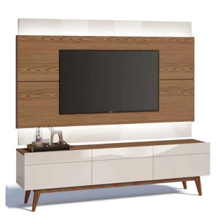 Rack com Painel Para TV Classic 3G 1.8 Com LED Imcal Freijo/Off White