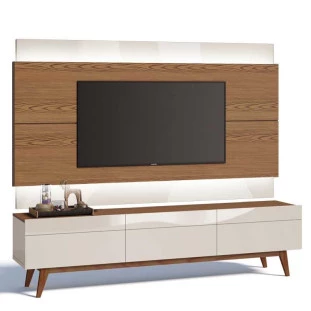 Rack com Painel Para TV Classic 3G 2.2 Com LED Imcal Freijo/Off White