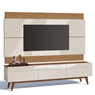 Rack com Painel Para TV Classic 3G 2.2 Imcal Off White/Freijo